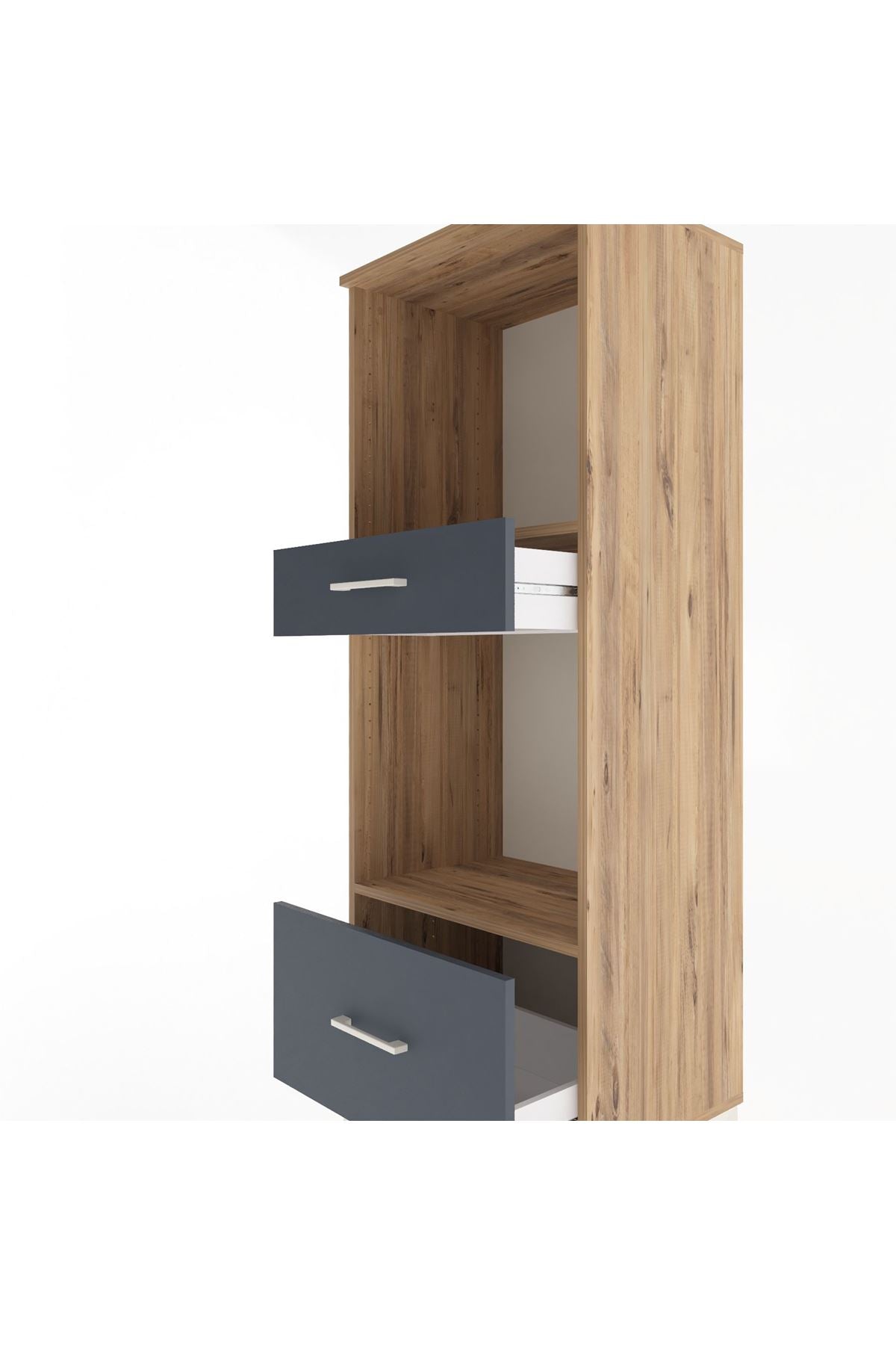 Hyperion Dolap 2 Raflı 2 Çekmeceli 60x44x163 - S53M018V8B