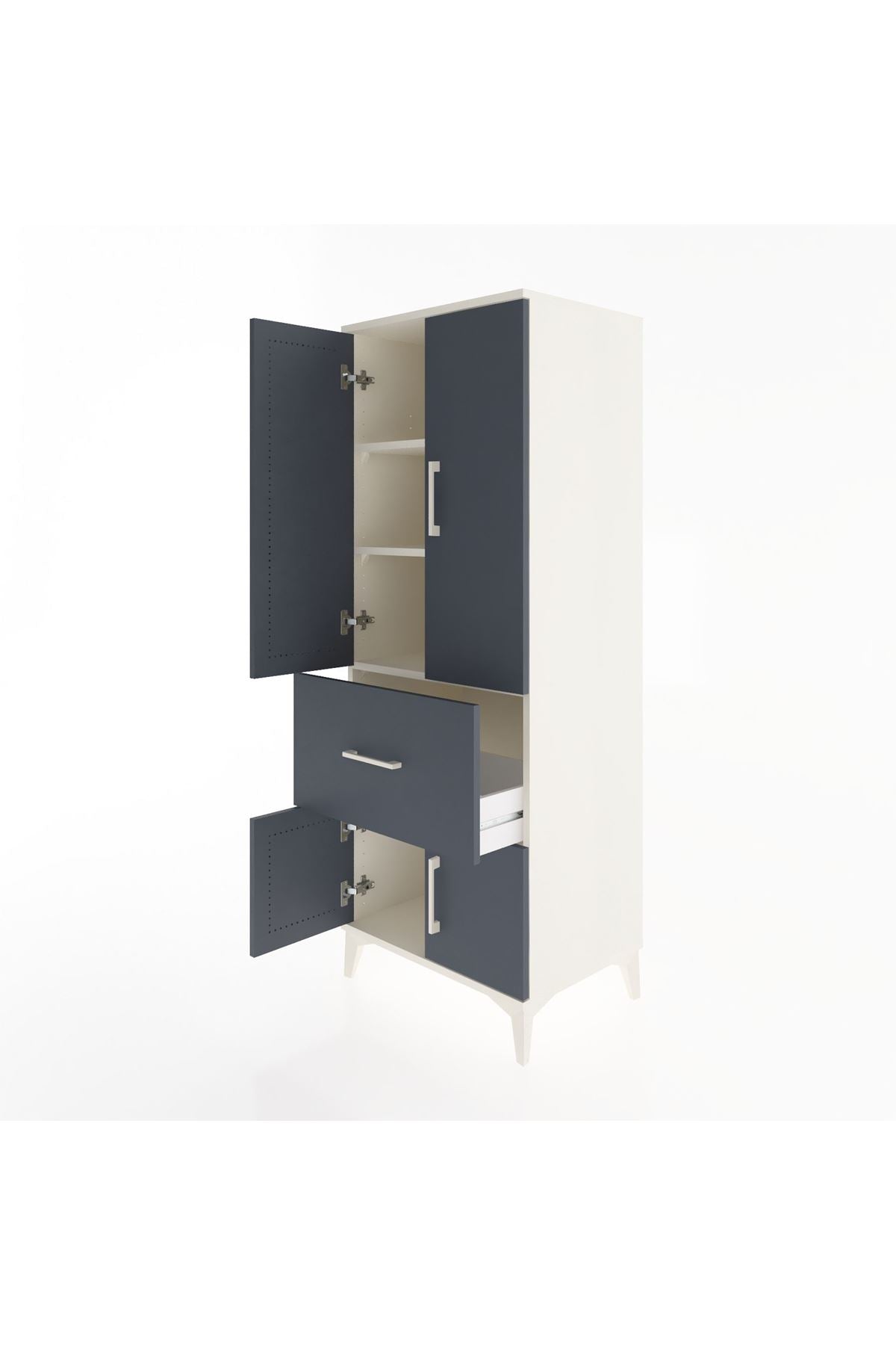 Hyperion Dolap 3 Raflı Tek Çekmeceli 4 Kapaklı 60x44x163 - S53M019V2B