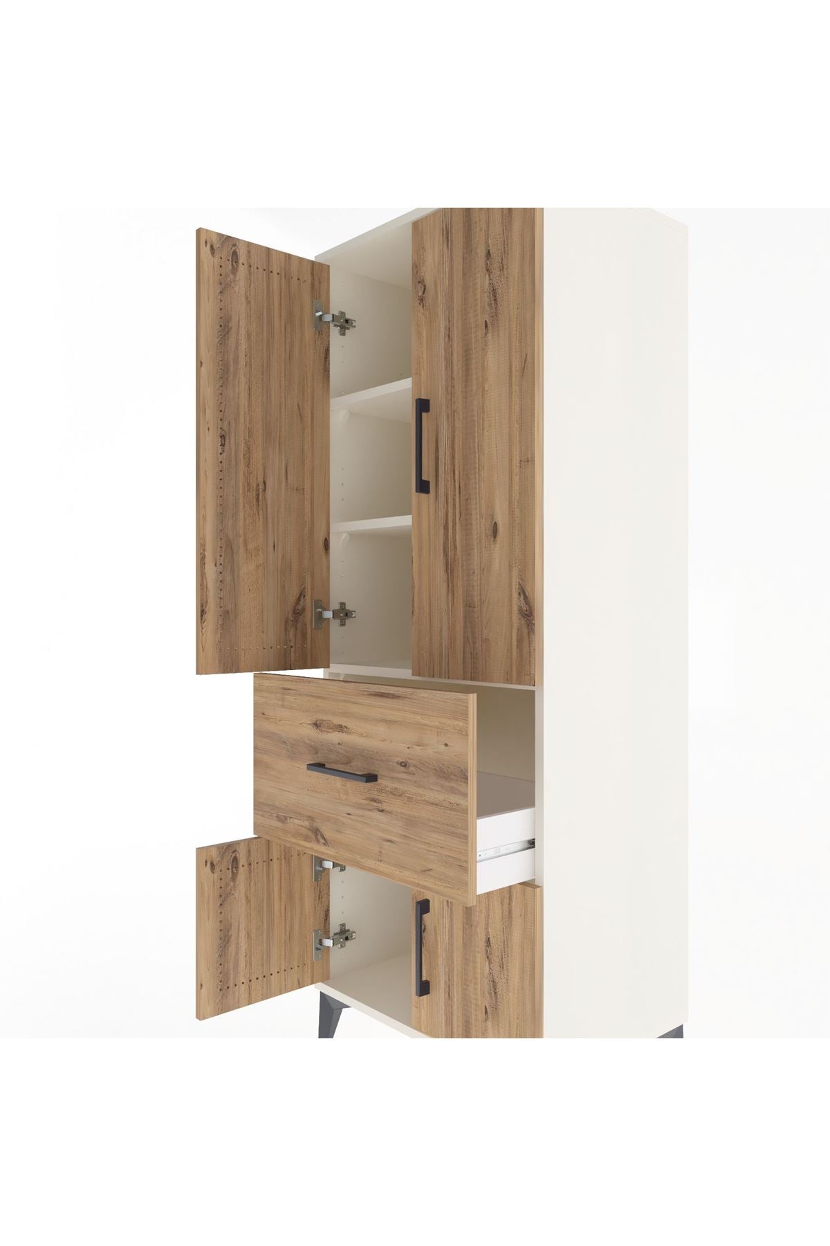 Hyperion Dolap 3 Raflı Tek Çekmeceli 4 Kapaklı 60x44x163 - S53M019V3B