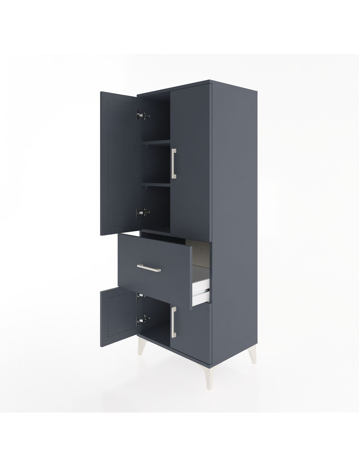 Hyperion Dolap 3 Raflı Tek Çekmeceli 4 Kapaklı 60x44x163 - S53M019V5B