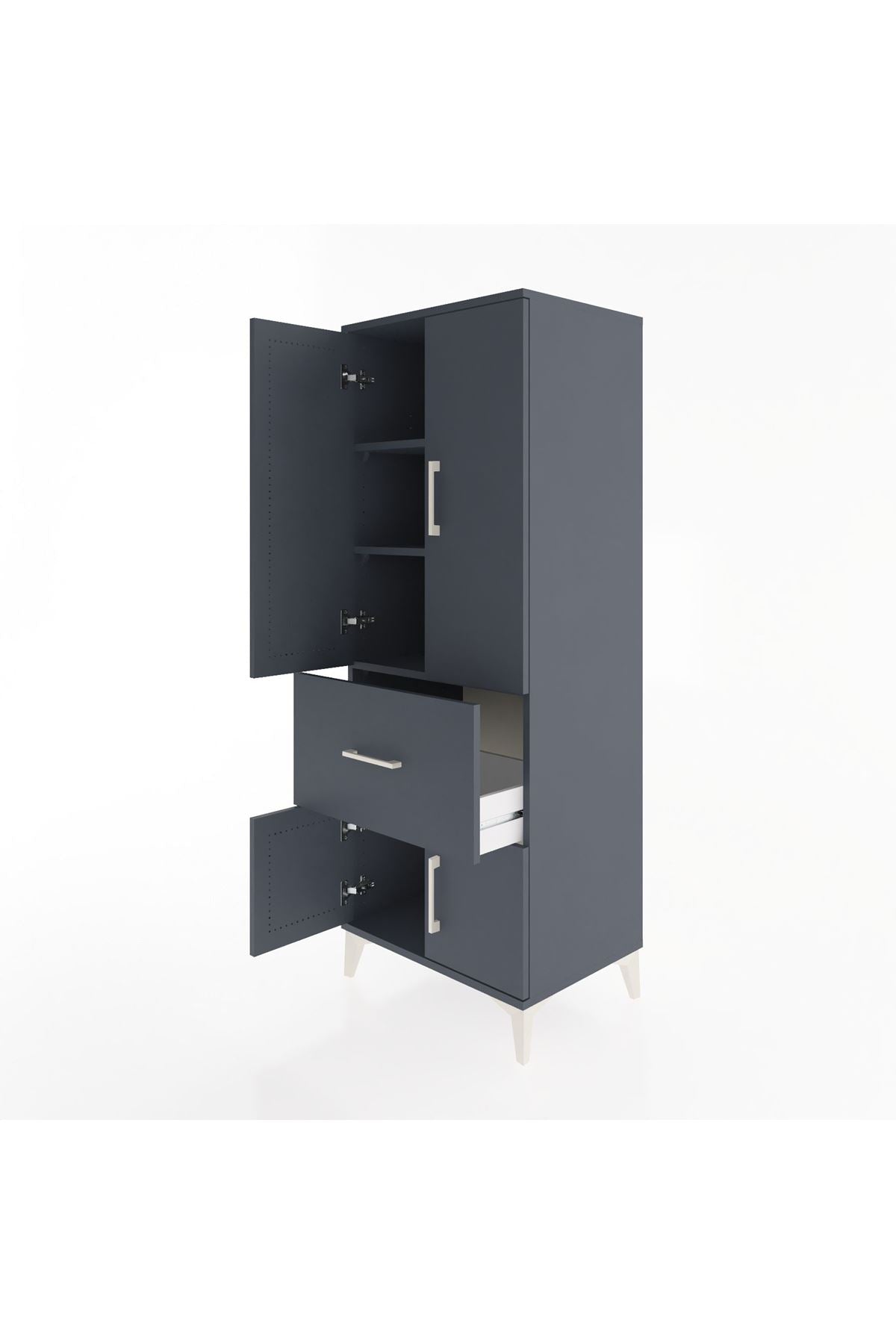Hyperion Dolap 3 Raflı Tek Çekmeceli 4 Kapaklı 60x44x163 - S53M019V5B