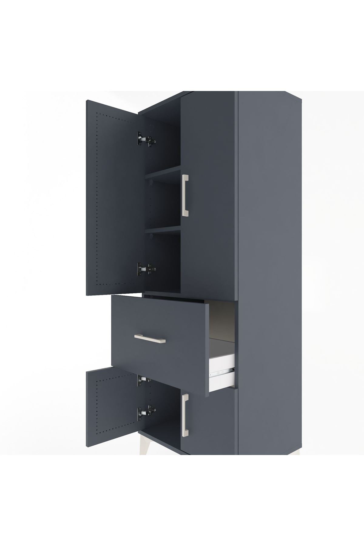 Hyperion Dolap 3 Raflı Tek Çekmeceli 4 Kapaklı 60x44x163 - S53M019V5B