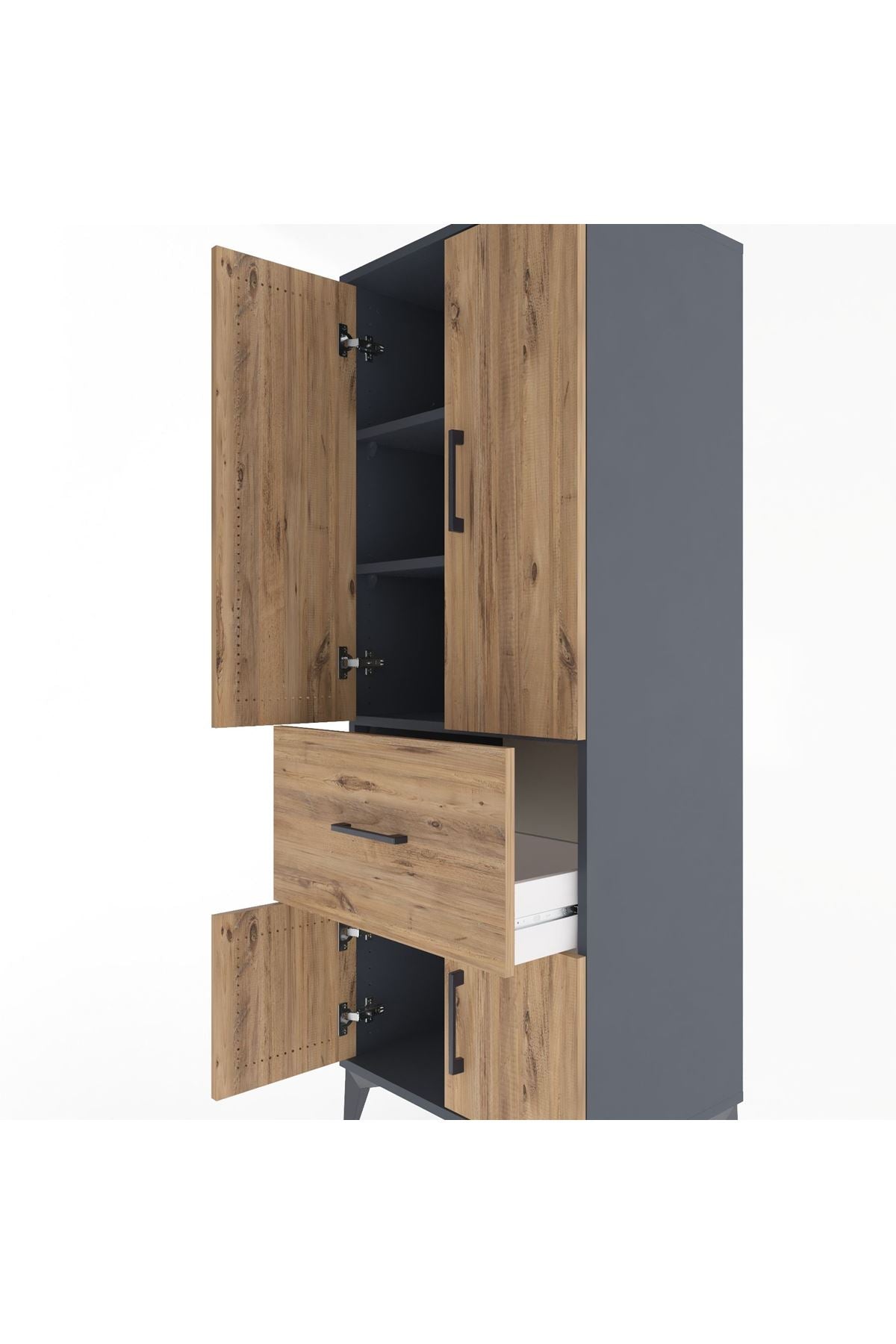 Hyperion Dolap 3 Raflı Tek Çekmeceli 4 Kapaklı 60x44x163 - S53M019V6B