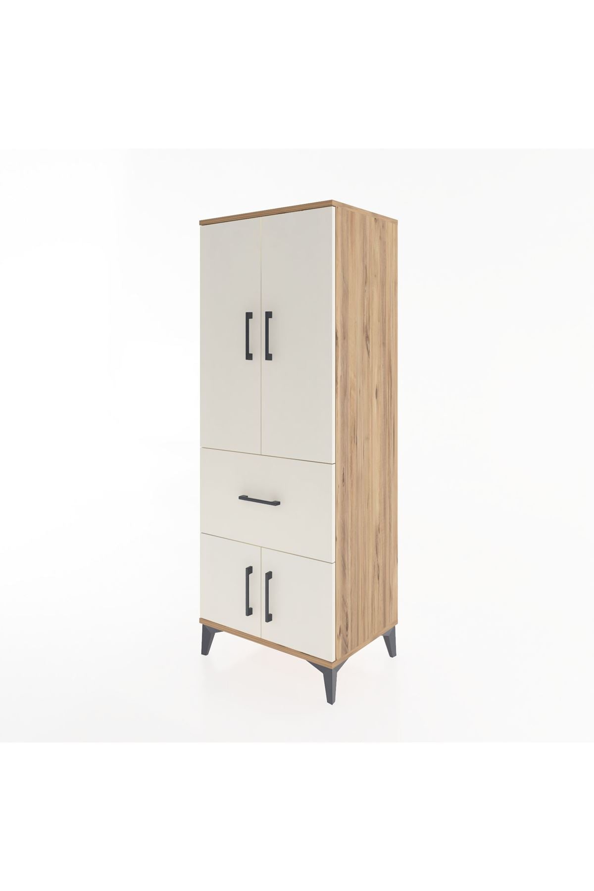 Hyperion Dolap 3 Raflı Tek Çekmeceli 4 Kapaklı 60x44x163 - S53M019V7B