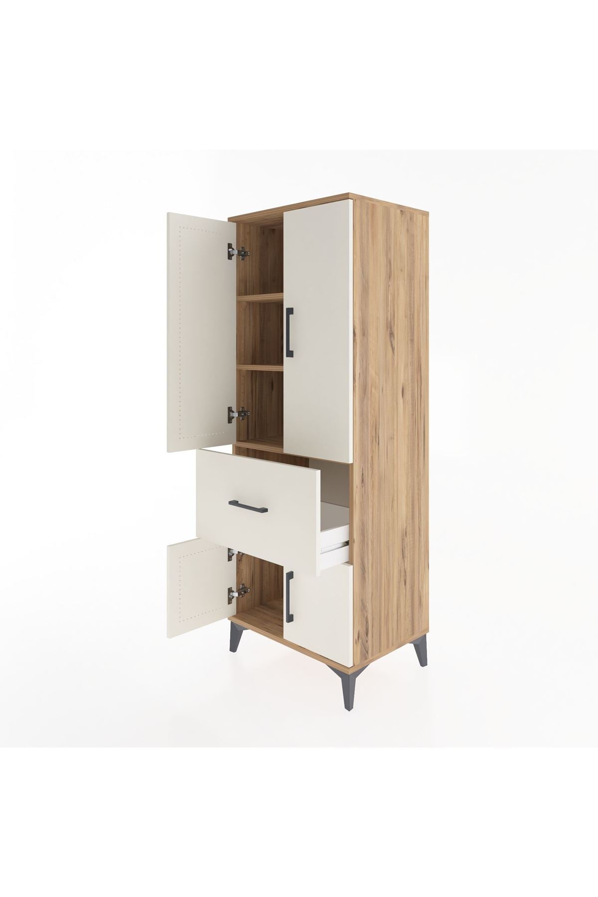 Hyperion Dolap 3 Raflı Tek Çekmeceli 4 Kapaklı 60x44x163 - S53M019V7B