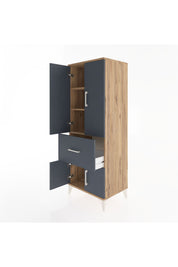 Hyperion Dolap 3 Raflı Tek Çekmeceli 4 Kapaklı 60x44x163 - S53M019V8B