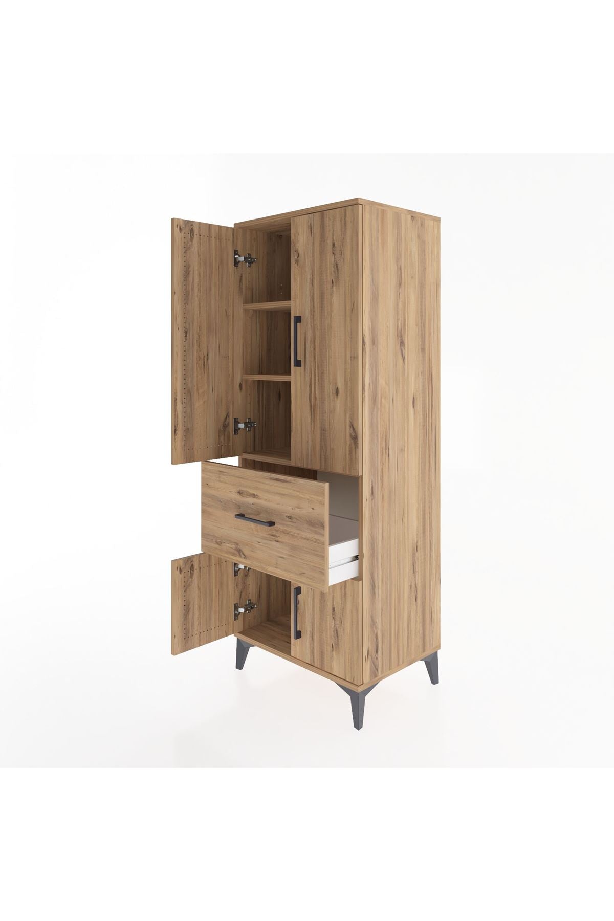 Hyperion Dolap 3 Raflı Tek Çekmeceli 4 Kapaklı 60x44x163 - S53M019V9B