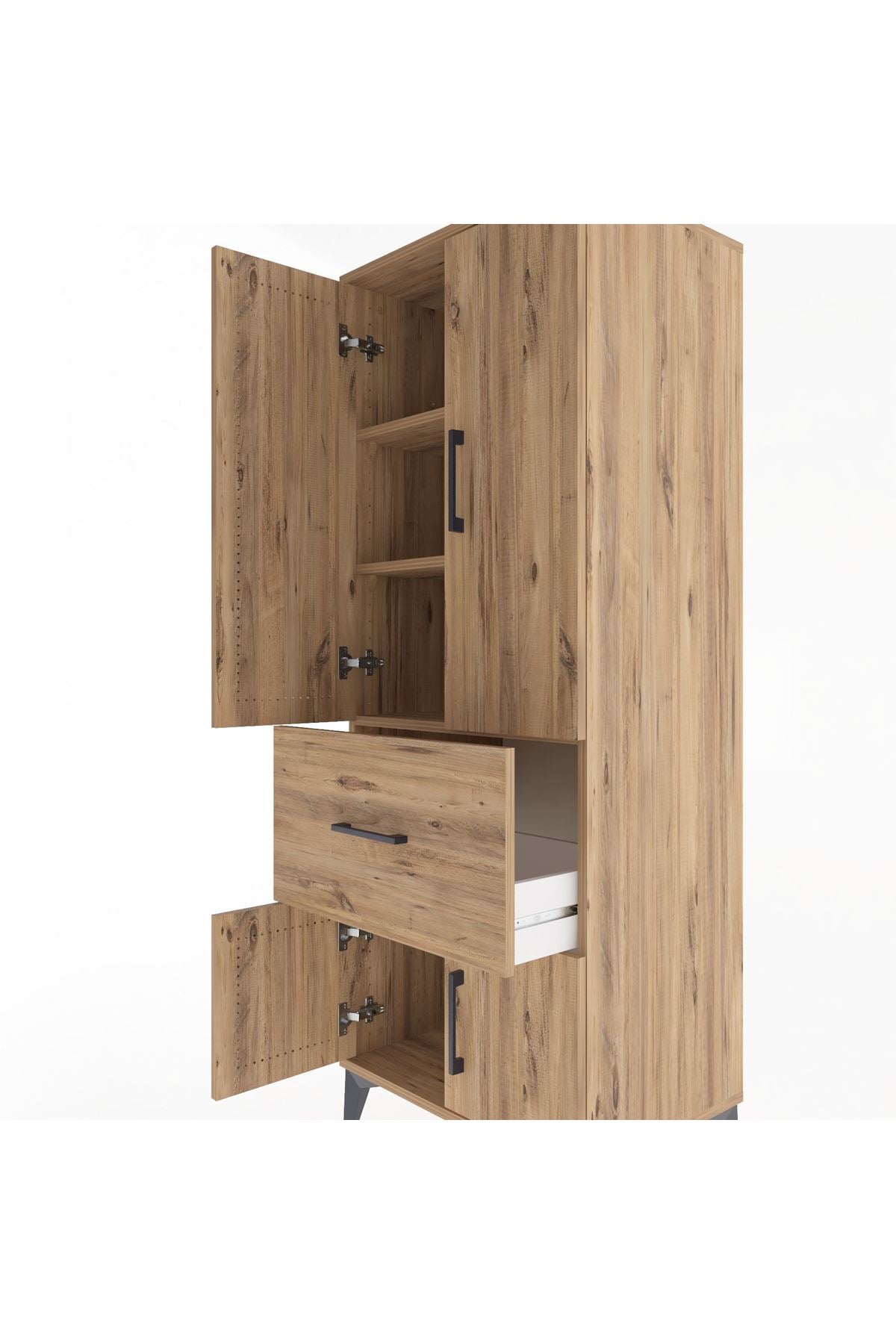 Hyperion Dolap 3 Raflı Tek Çekmeceli 4 Kapaklı 60x44x163 - S53M019V9B