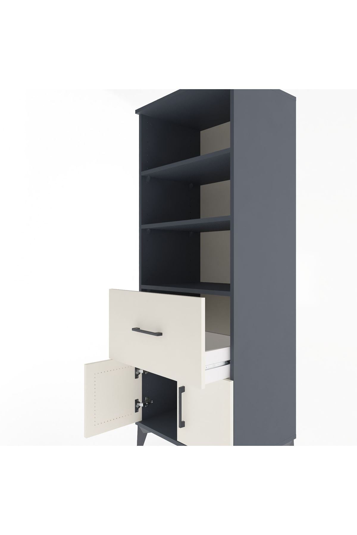 Hyperion Dolap 3 Raflı Tek Çekmeceli 2 Kapaklı 60x44x163 - S53M020V4B