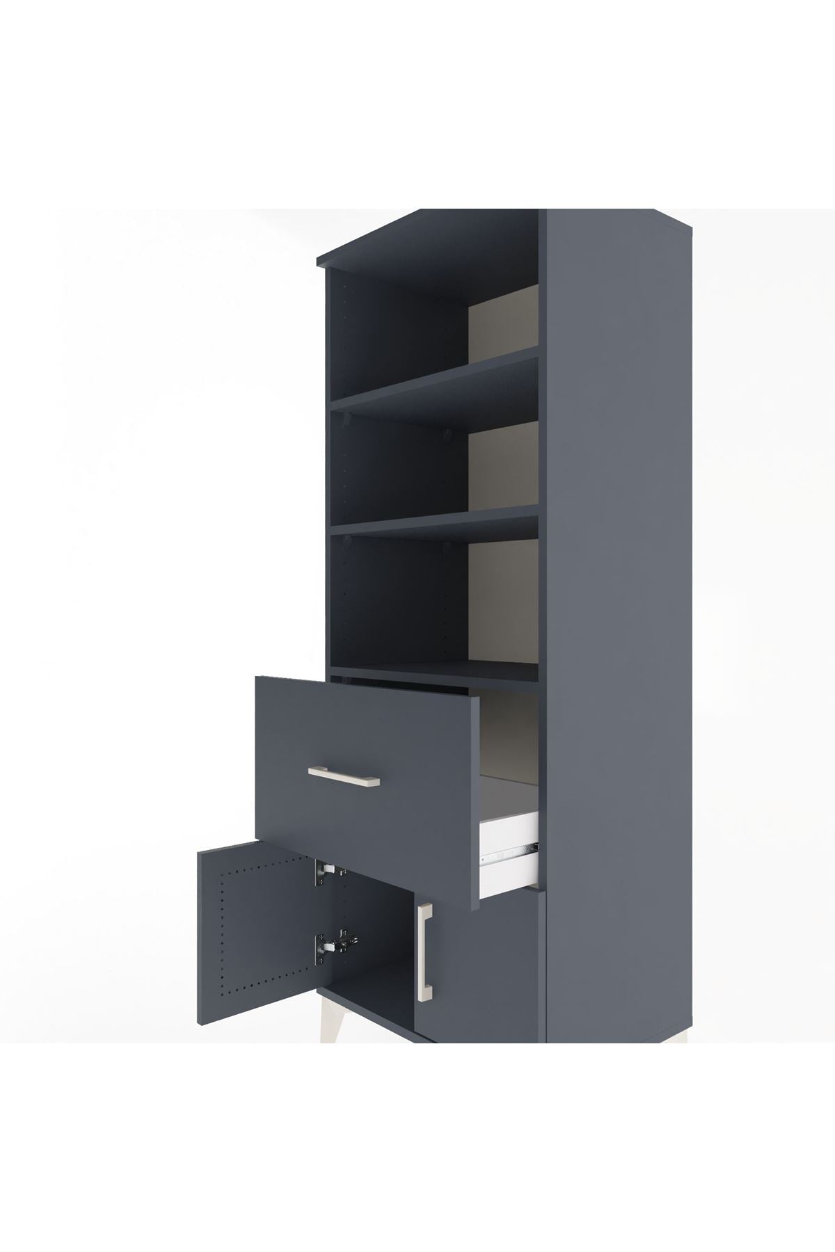 Hyperion Dolap 3 Raflı Tek Çekmeceli 2 Kapaklı 60x44x163 - S53M020V5B