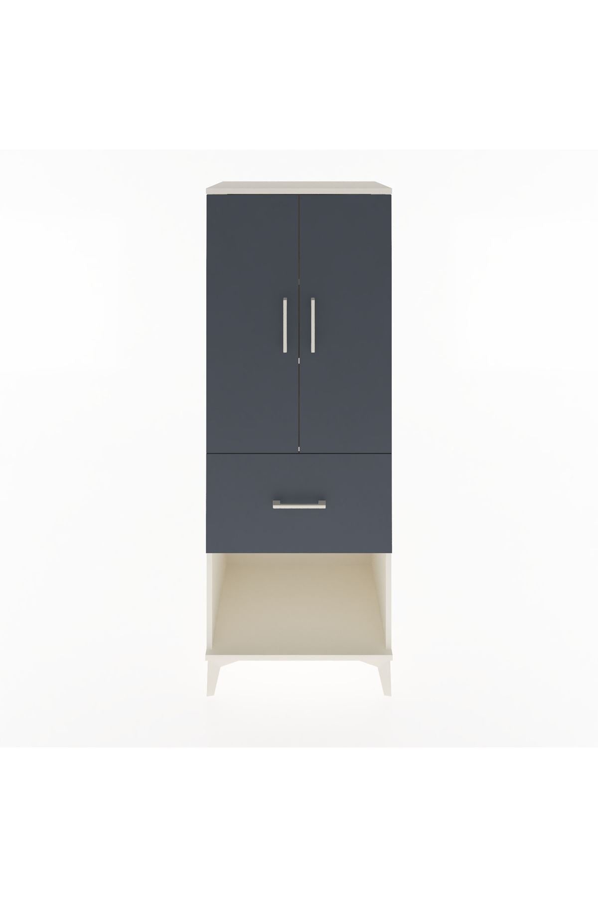 Hyperion Dolap 3 Raflı Tek Çekmeceli 2 Kapaklı 60x44x163 - S53M021V2B