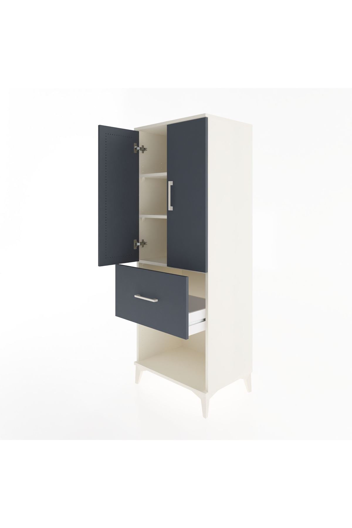 Hyperion Dolap 3 Raflı Tek Çekmeceli 2 Kapaklı 60x44x163 - S53M021V2B