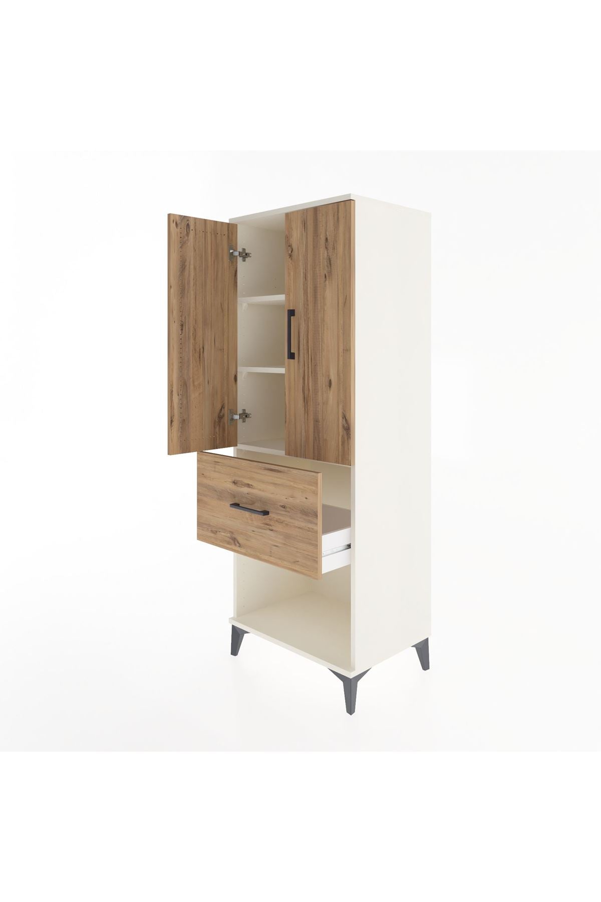 Hyperion Dolap 3 Raflı Tek Çekmeceli 2 Kapaklı 60x44x163 - S53M021V3B