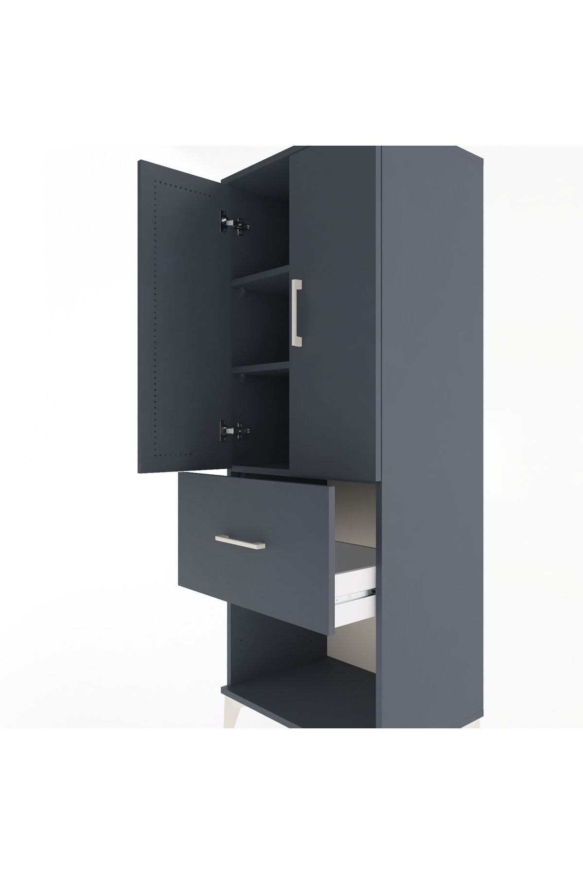 Hyperion Dolap 3 Raflı Tek Çekmeceli 2 Kapaklı 60x44x163 - S53M021V5B