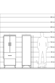 Hyperion Dolap 3 Raflı Tek Çekmeceli 2 Kapaklı 60x44x163 - S53M021V6B