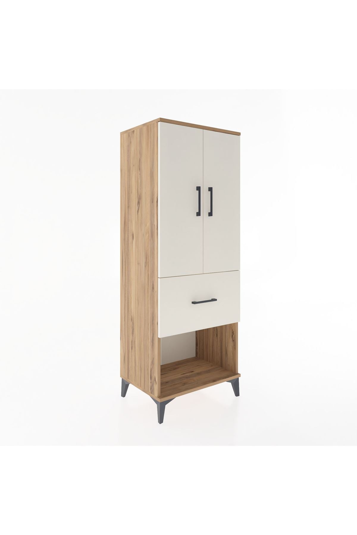Hyperion Dolap 3 Raflı Tek Çekmeceli 2 Kapaklı 60x44x163 - S53M021V7B