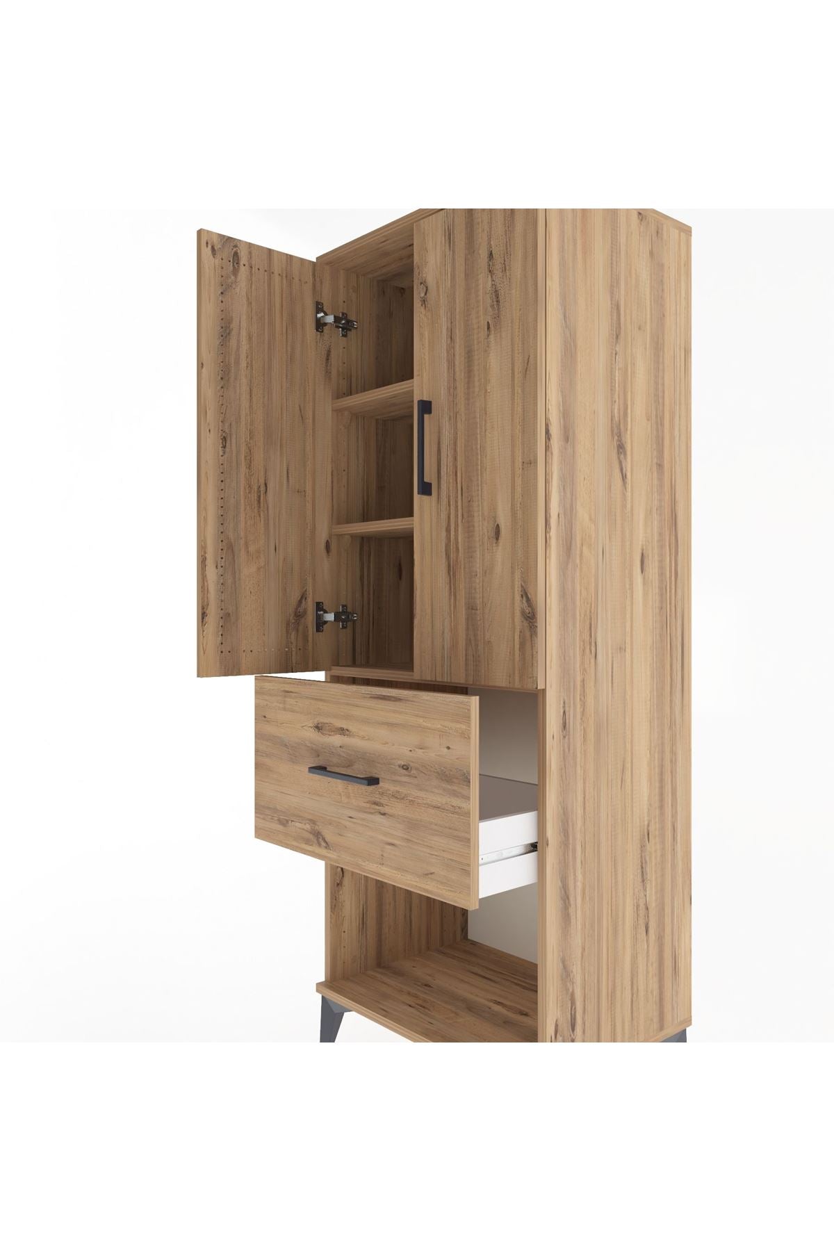 Hyperion Dolap 3 Raflı Tek Çekmeceli 2 Kapaklı 60x44x163 - S53M021V9B