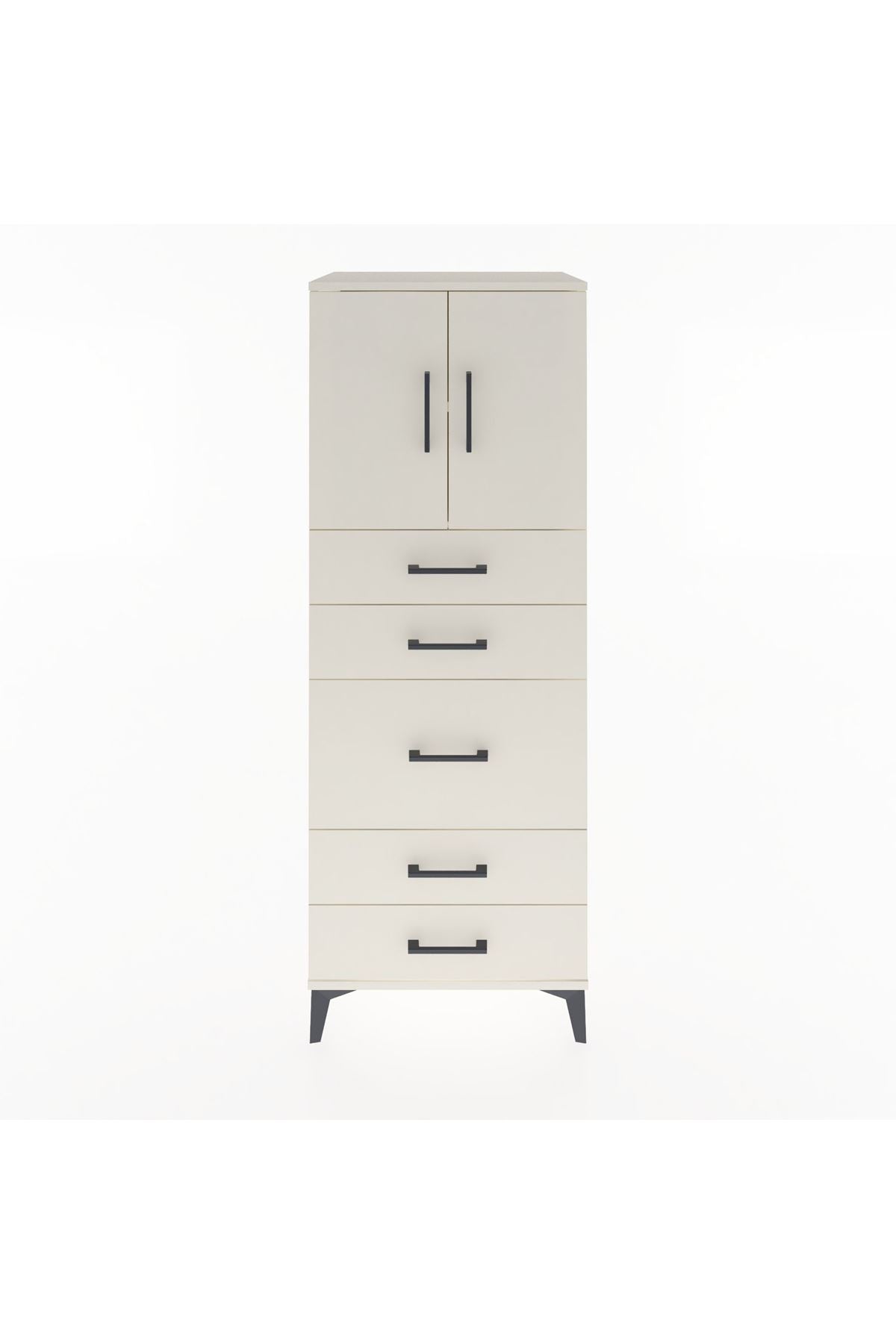 Hyperion Dolap 2 Raflı 5 Çekmeceli 2 Kapaklı 60x44x163 - S53M023V1B
