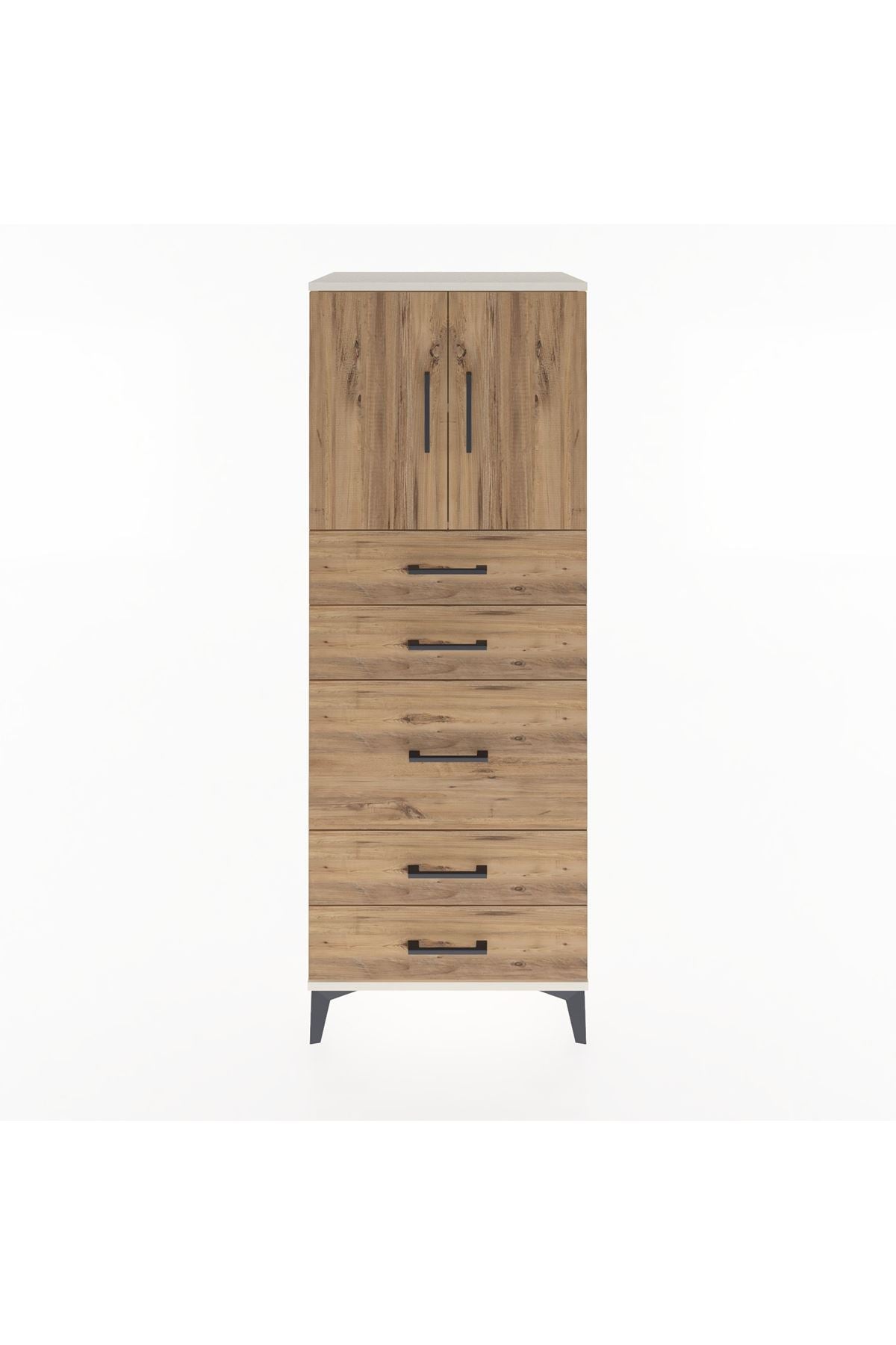 Hyperion Dolap 2 Raflı 5 Çekmeceli 2 Kapaklı 60x44x163 - S53M023V3B