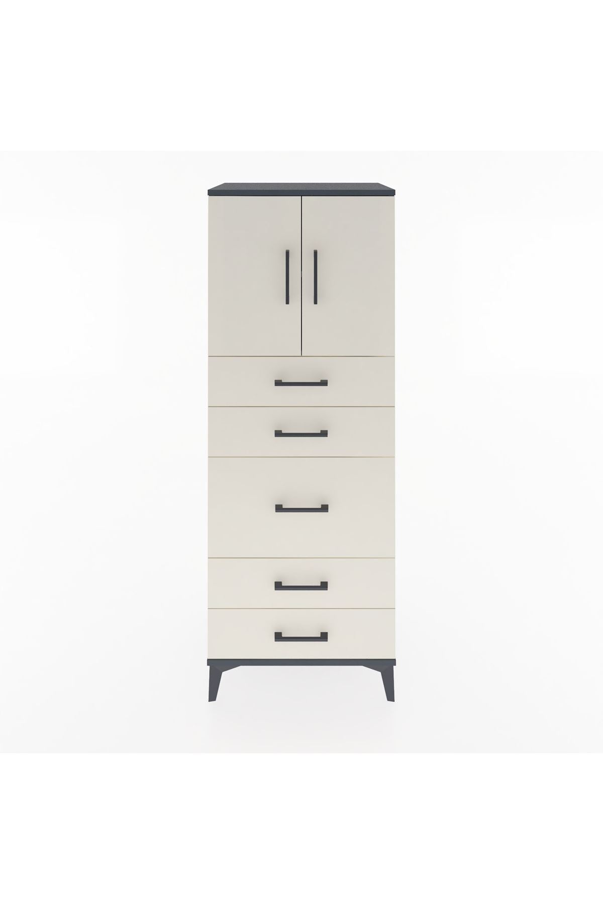Hyperion Dolap 2 Raflı 5 Çekmeceli 2 Kapaklı 60x44x163 - S53M023V4B