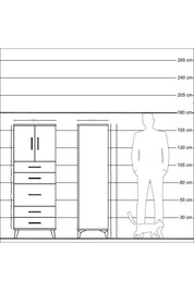 Hyperion Dolap 2 Raflı 5 Çekmeceli 2 Kapaklı 60x44x163 - S53M023V4B