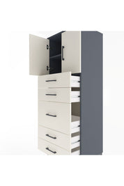 Hyperion Dolap 2 Raflı 5 Çekmeceli 2 Kapaklı 60x44x163 - S53M023V4B
