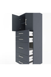 Hyperion Dolap 2 Raflı 5 Çekmeceli 2 Kapaklı 60x44x163 - S53M023V5B