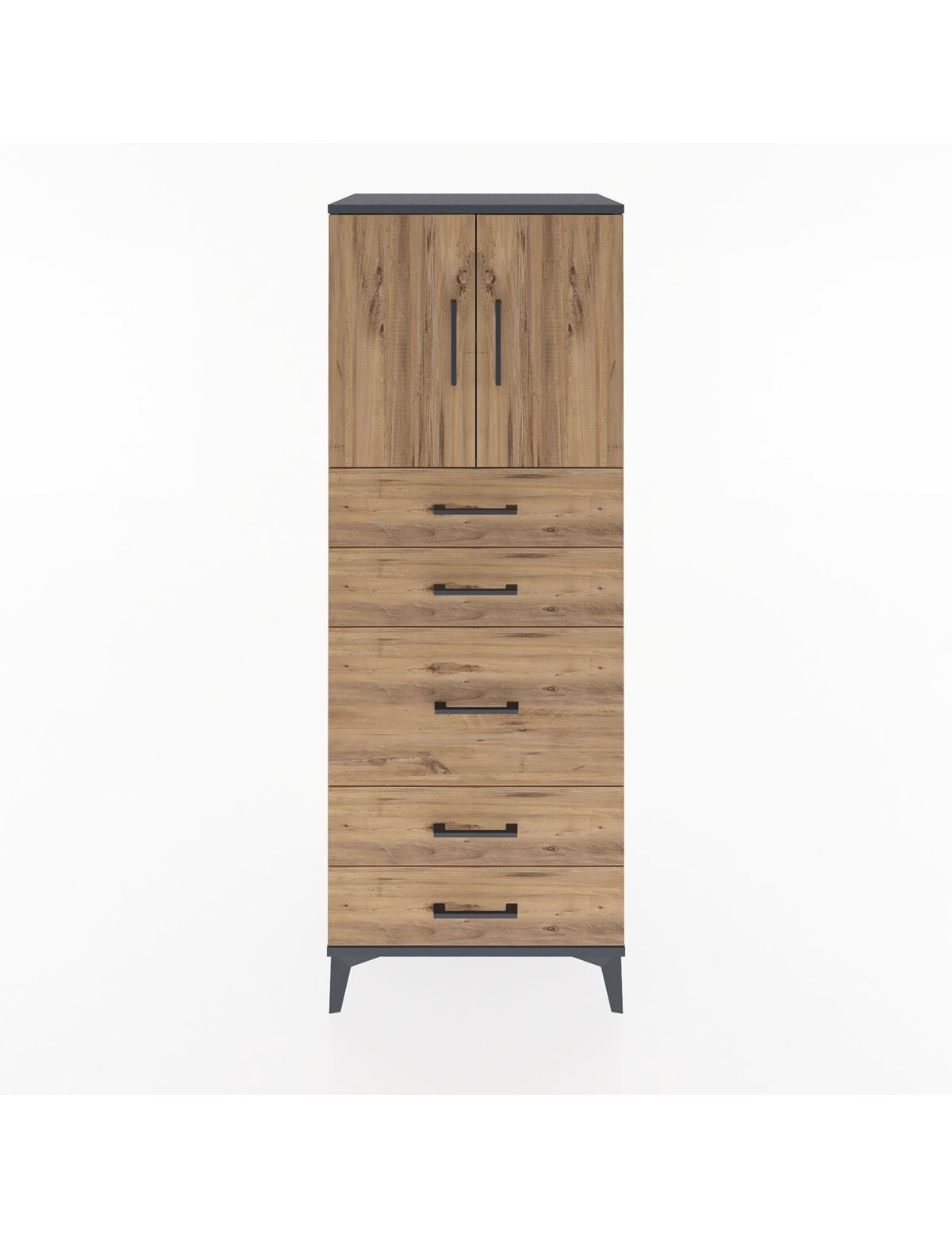 Hyperion Dolap 2 Raflı 5 Çekmeceli 2 Kapaklı 60x44x163 - S53M023V6B