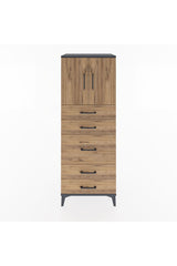 Hyperion Dolap 2 Raflı 5 Çekmeceli 2 Kapaklı 60x44x163