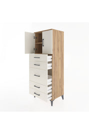 Hyperion Dolap 2 Raflı 5 Çekmeceli 2 Kapaklı 60x44x163 - S53M023V7B