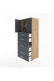 Hyperion Dolap 2 Raflı 5 Çekmeceli 2 Kapaklı 60x44x163 - S53M023V8B