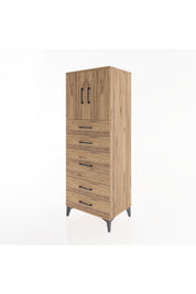 Hyperion Dolap 2 Raflı 5 Çekmeceli 2 Kapaklı 60x44x163 - S53M023V9B