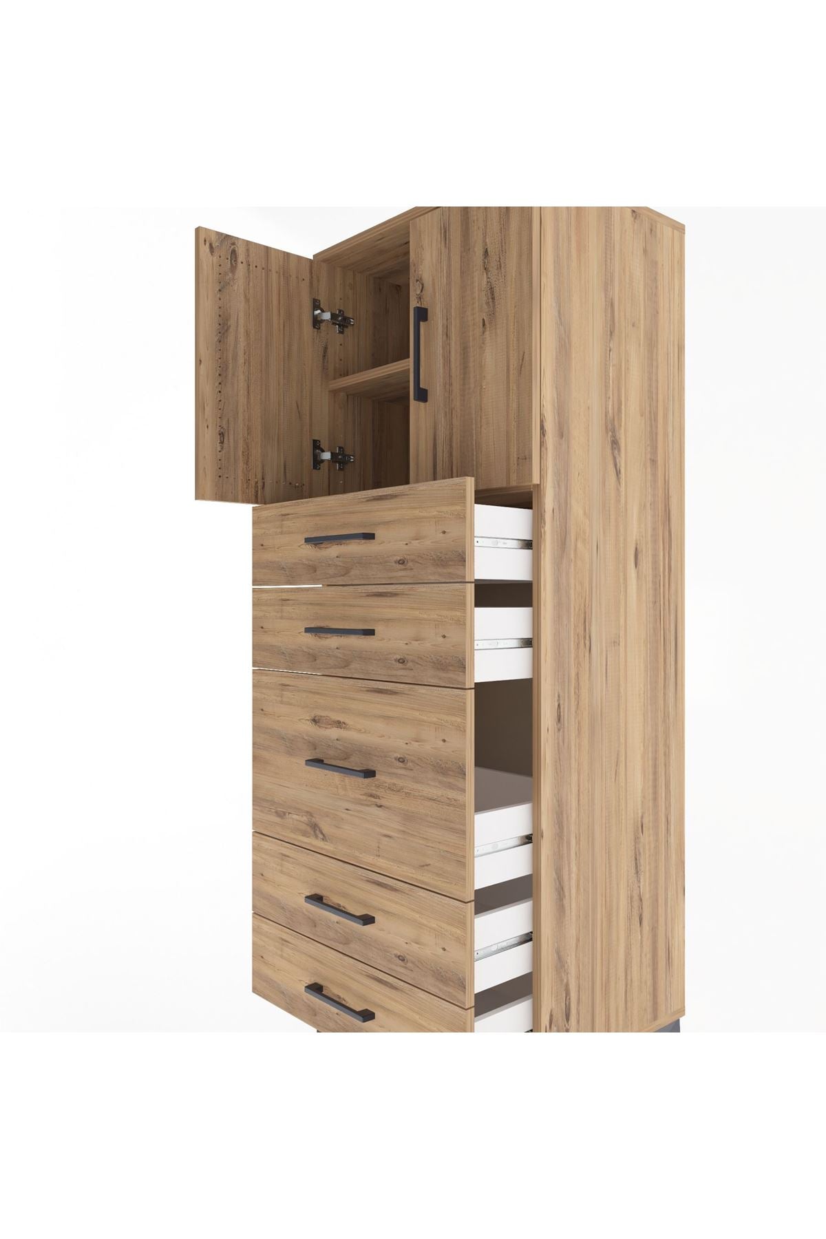 Hyperion Dolap 2 Raflı 5 Çekmeceli 2 Kapaklı 60x44x163 - S53M023V9B