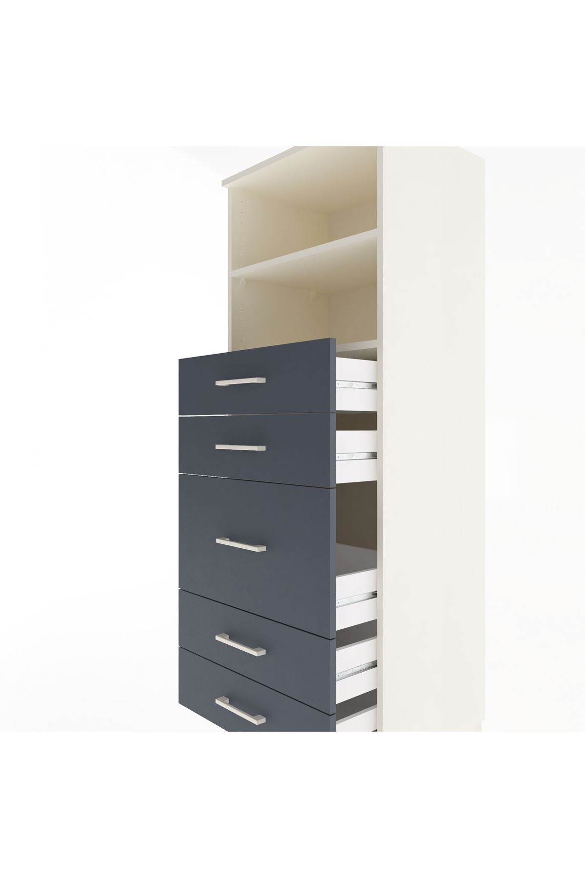 Hyperion Dolap 2 Raflı 5 Çekmeceli 60x44x163 - S53M024V2B