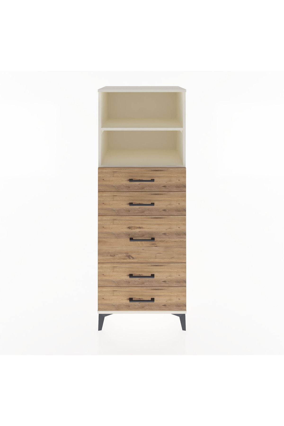 Hyperion Dolap 2 Raflı 5 Çekmeceli 60x44x163 - S53M024V3B