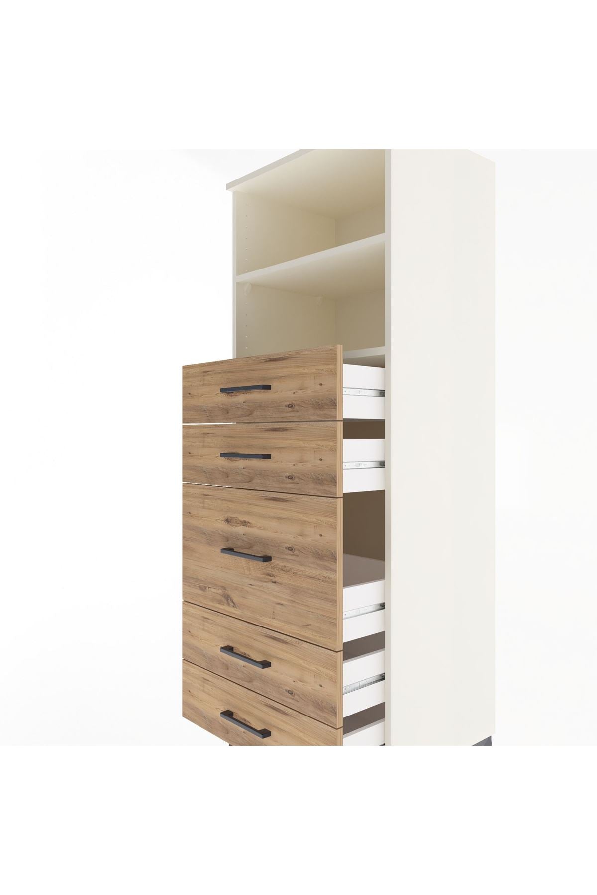 Hyperion Dolap 2 Raflı 5 Çekmeceli 60x44x163 - S53M024V3B