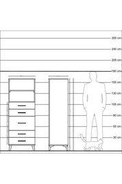 Hyperion Dolap 2 Raflı 5 Çekmeceli 60x44x163 - S53M024V4B