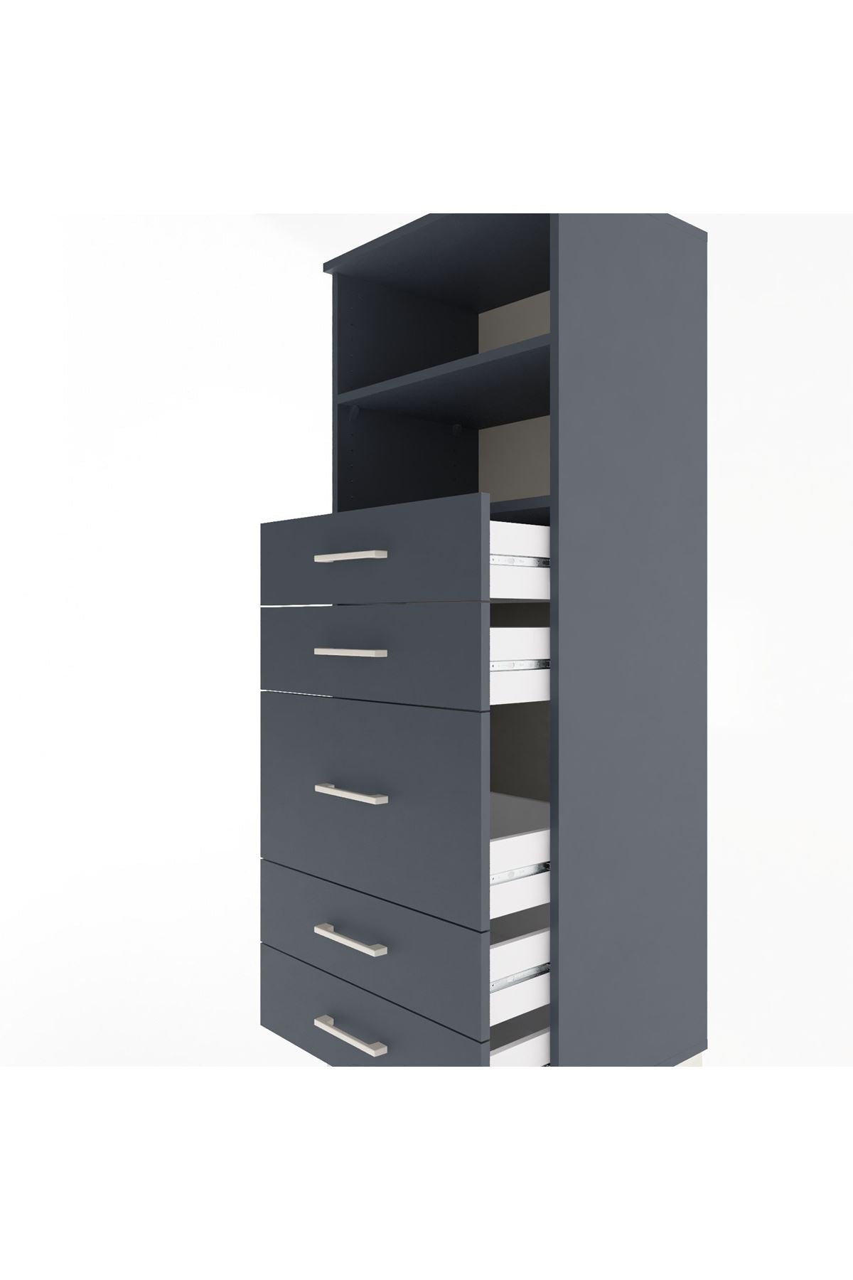Hyperion Dolap 2 Raflı 5 Çekmeceli 60x44x163 - S53M024V5B