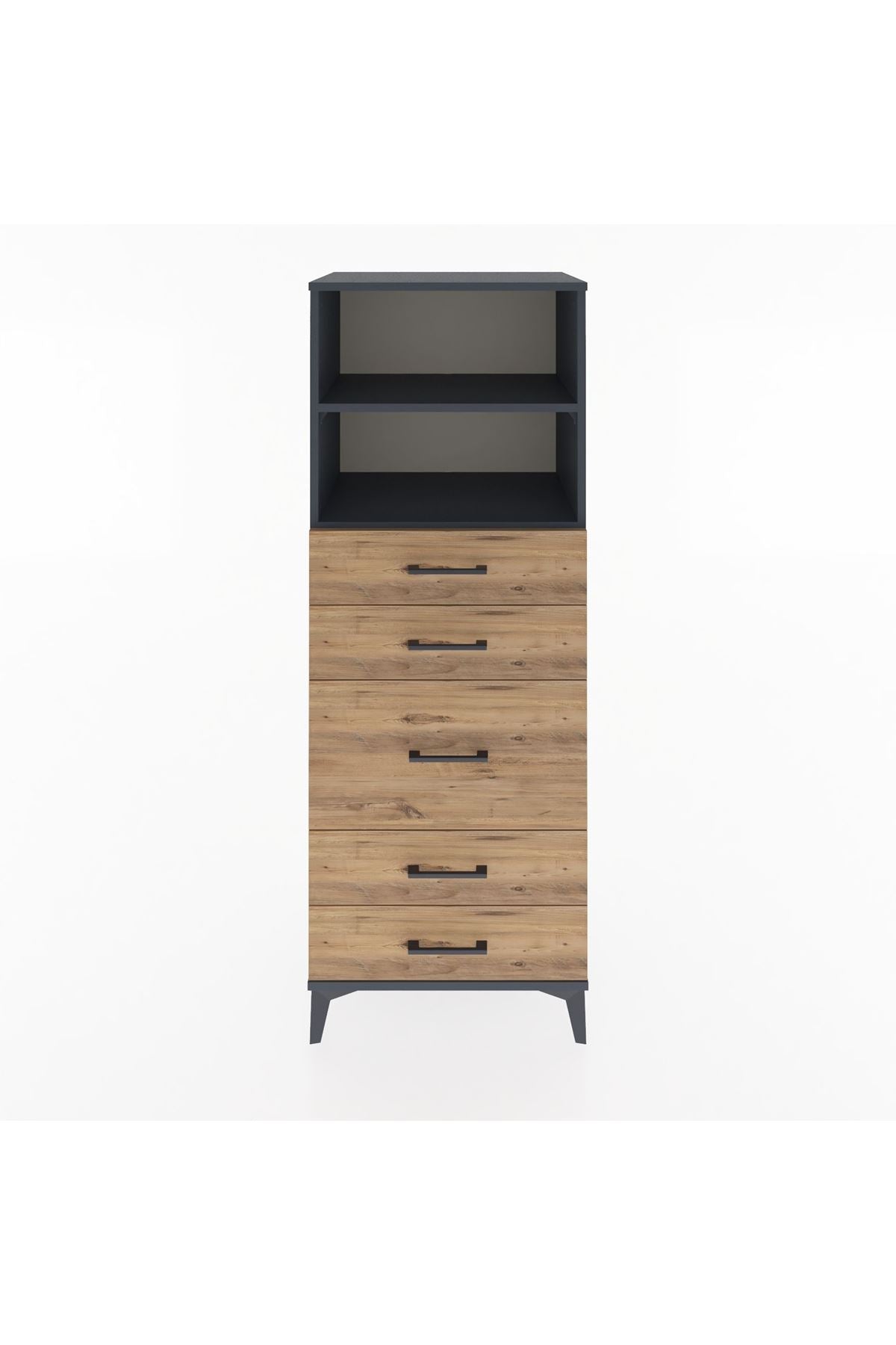 Hyperion Dolap 2 Raflı 5 Çekmeceli 60x44x163 - S53M024V6B