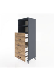 Hyperion Dolap 2 Raflı 5 Çekmeceli 60x44x163 - S53M024V6B