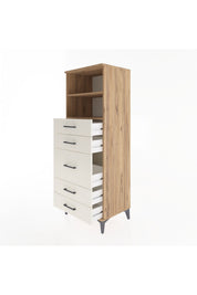 Hyperion Dolap 2 Raflı 5 Çekmeceli 60x44x163 - S53M024V7B