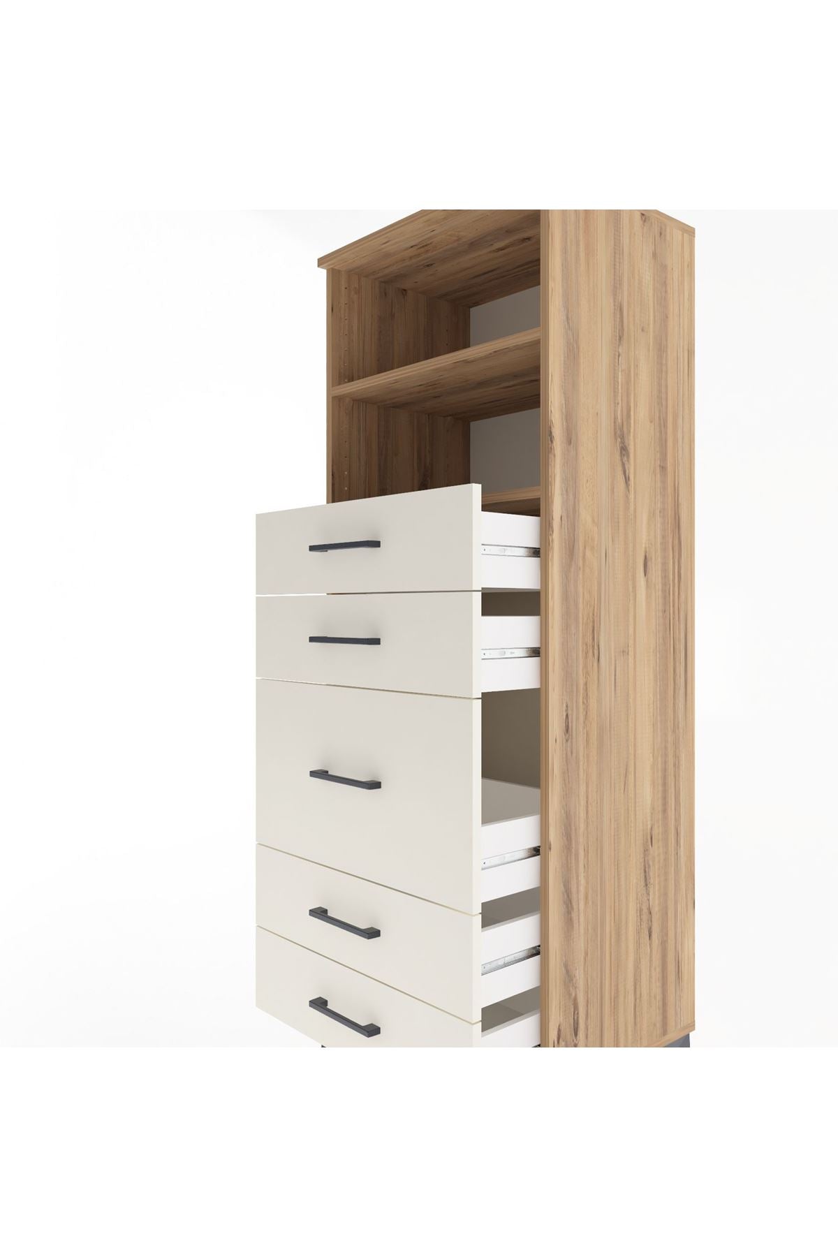 Hyperion Dolap 2 Raflı 5 Çekmeceli 60x44x163 - S53M024V7B