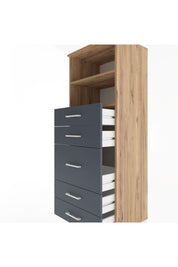 Hyperion Dolap 2 Raflı 5 Çekmeceli 60x44x163 - S53M024V8B