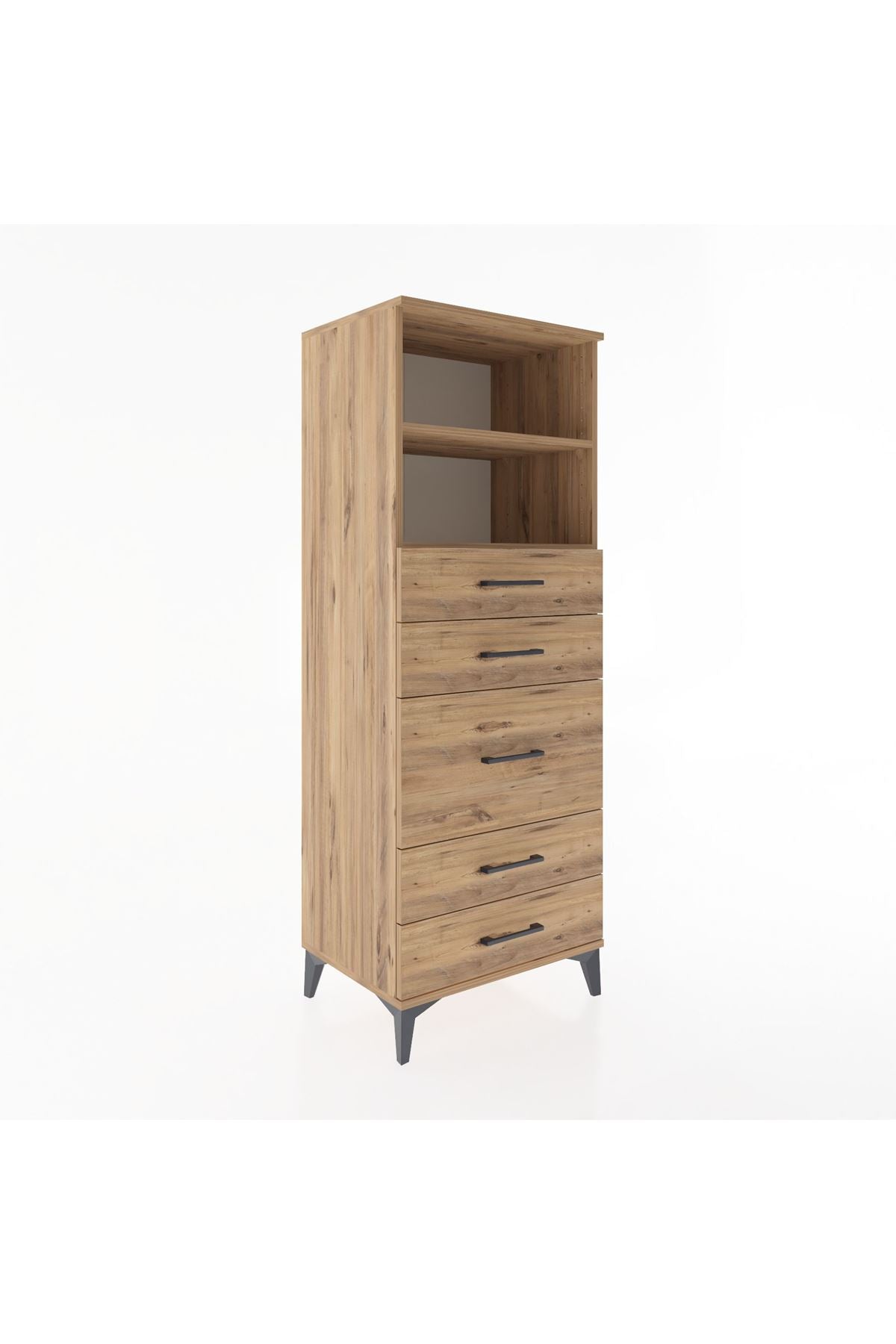 Hyperion Dolap 2 Raflı 5 Çekmeceli 60x44x163 - S53M024V9B