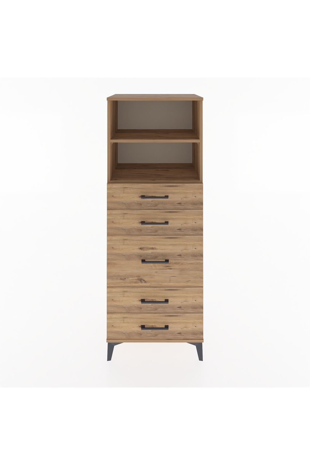 Hyperion Dolap 2 Raflı 5 Çekmeceli 60x44x163 - S53M024V9B