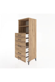 Hyperion Dolap 2 Raflı 5 Çekmeceli 60x44x163 - S53M024V9B