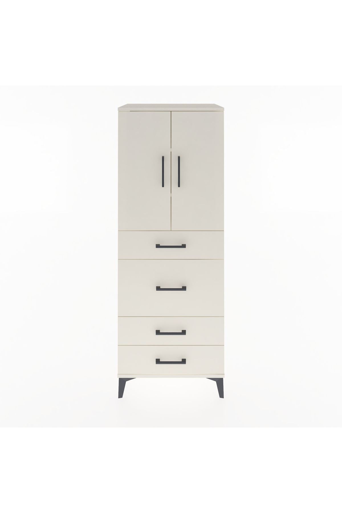 Hyperion Dolap 3 Raflı 4 Çekmeceli 2 Kapaklı 60x44x163 - S53M025V1B