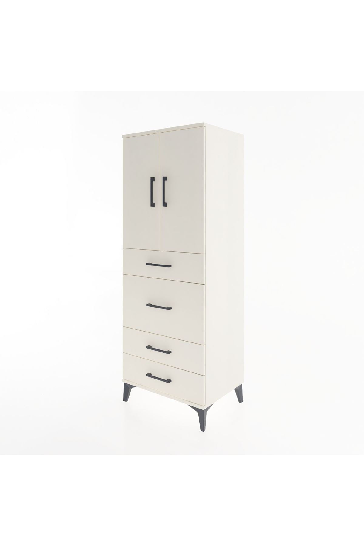 Hyperion Dolap 3 Raflı 4 Çekmeceli 2 Kapaklı 60x44x163 - S53M025V1B