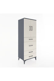 Hyperion Dolap 3 Raflı 4 Çekmeceli 2 Kapaklı 60x44x163 - S53M025V4B
