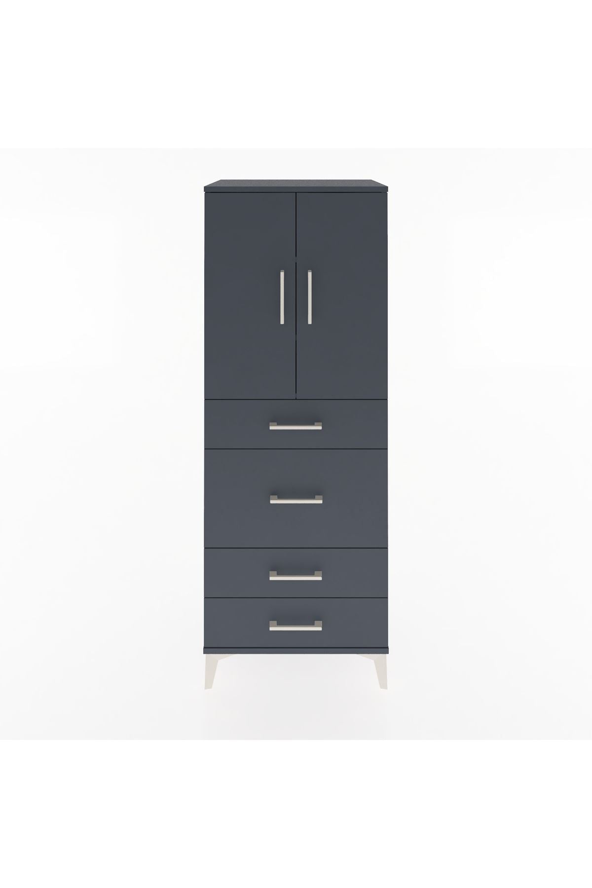 Hyperion Dolap 3 Raflı 4 Çekmeceli 2 Kapaklı 60x44x163 - S53M025V5B